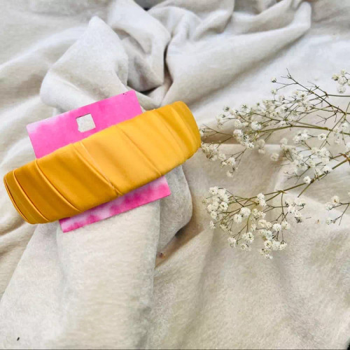 تل وارداتی پارچه ای زرد خوشرنگ برند accessories