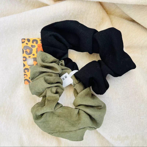 کش پارچه ای اسکرانچی وارداتی سبز یشمی و مشکی برندaccessories