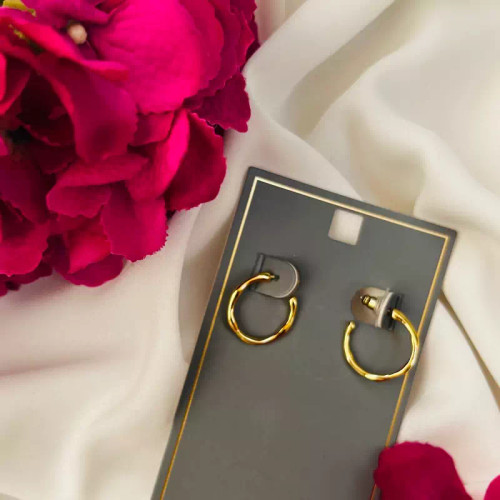 گوشواره پیچ حلقه ای روکش طلا قطر یکو نیم سانت