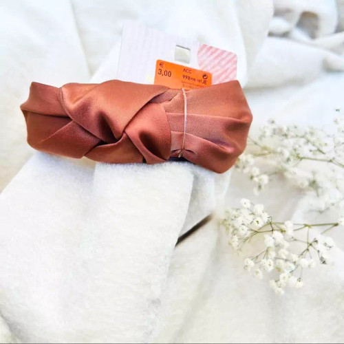 تل گره ای ساتنی گلبهی وارداتی برند accessories