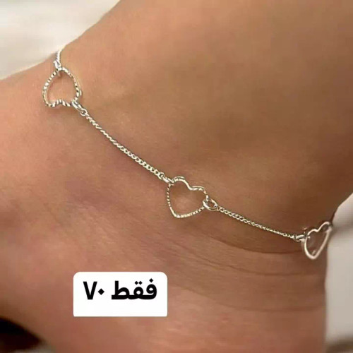 پابند قلب قلبی نقره ای ظریف و شیک پابند قلبی پابند نقره ای