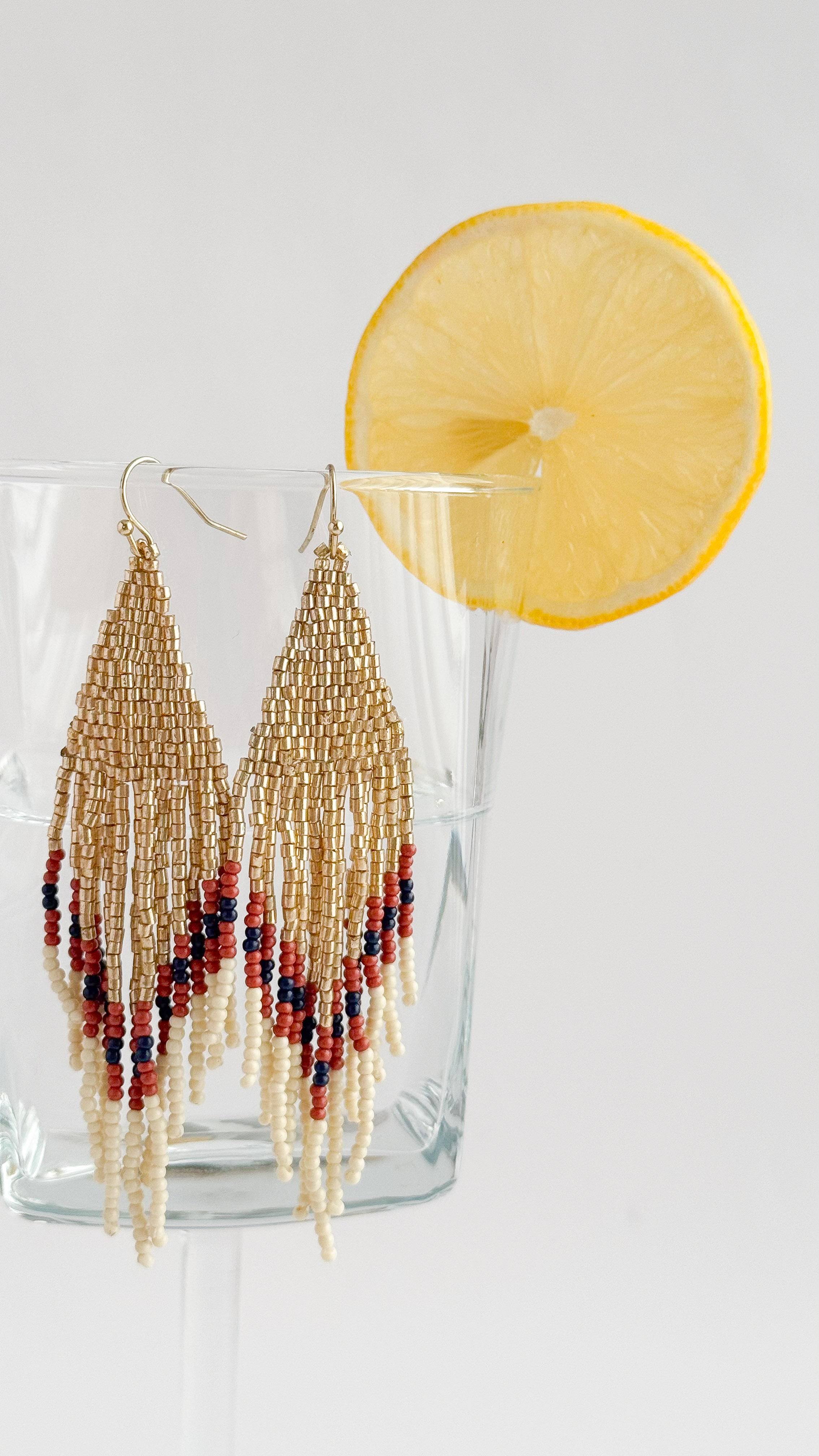 گوشواره اویز تمام منجوق فانتزی گوشواره منجوقی گوشواره بافت