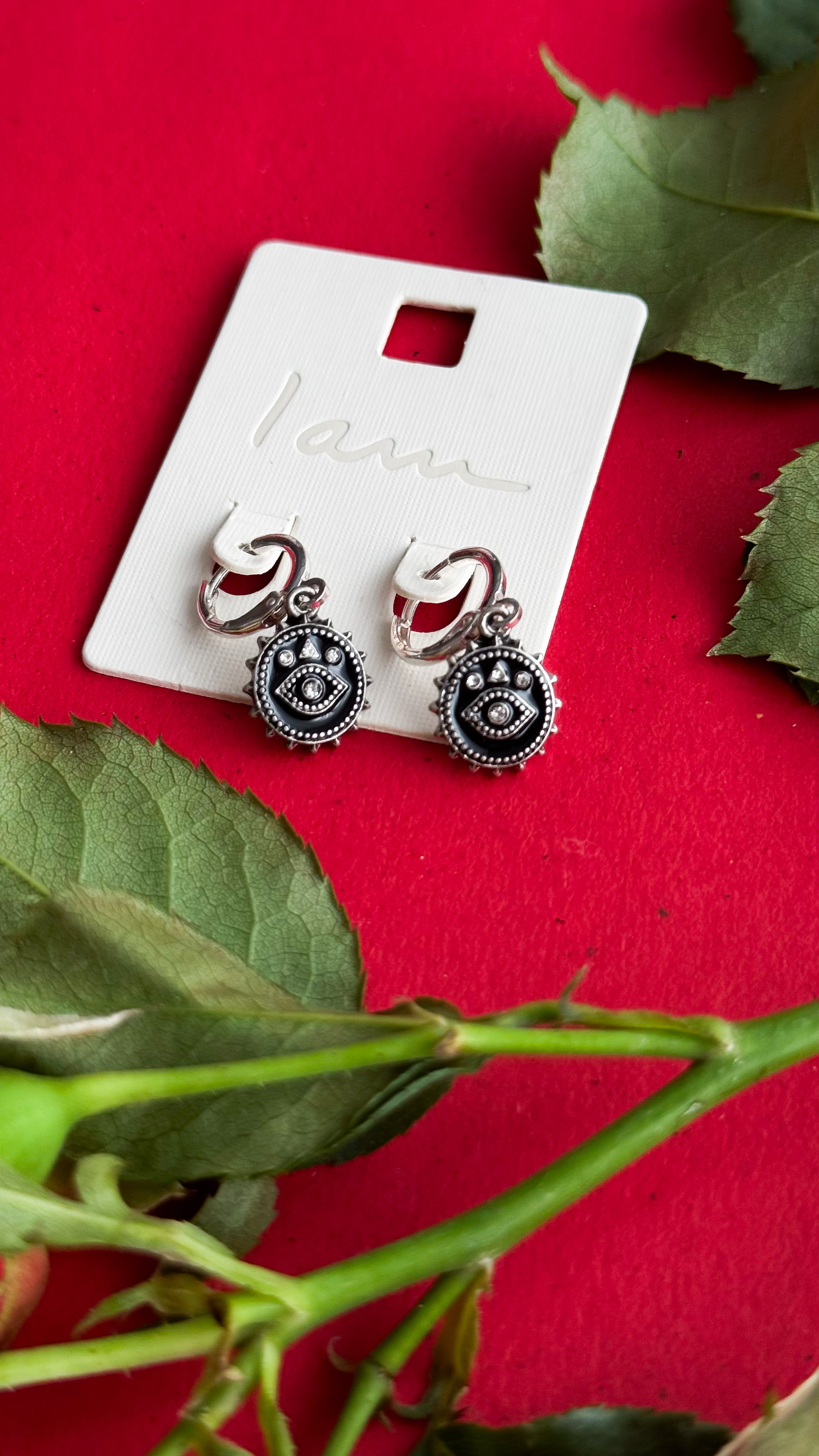 گوشواره مشکی معرقی چشم گوشواره چشم