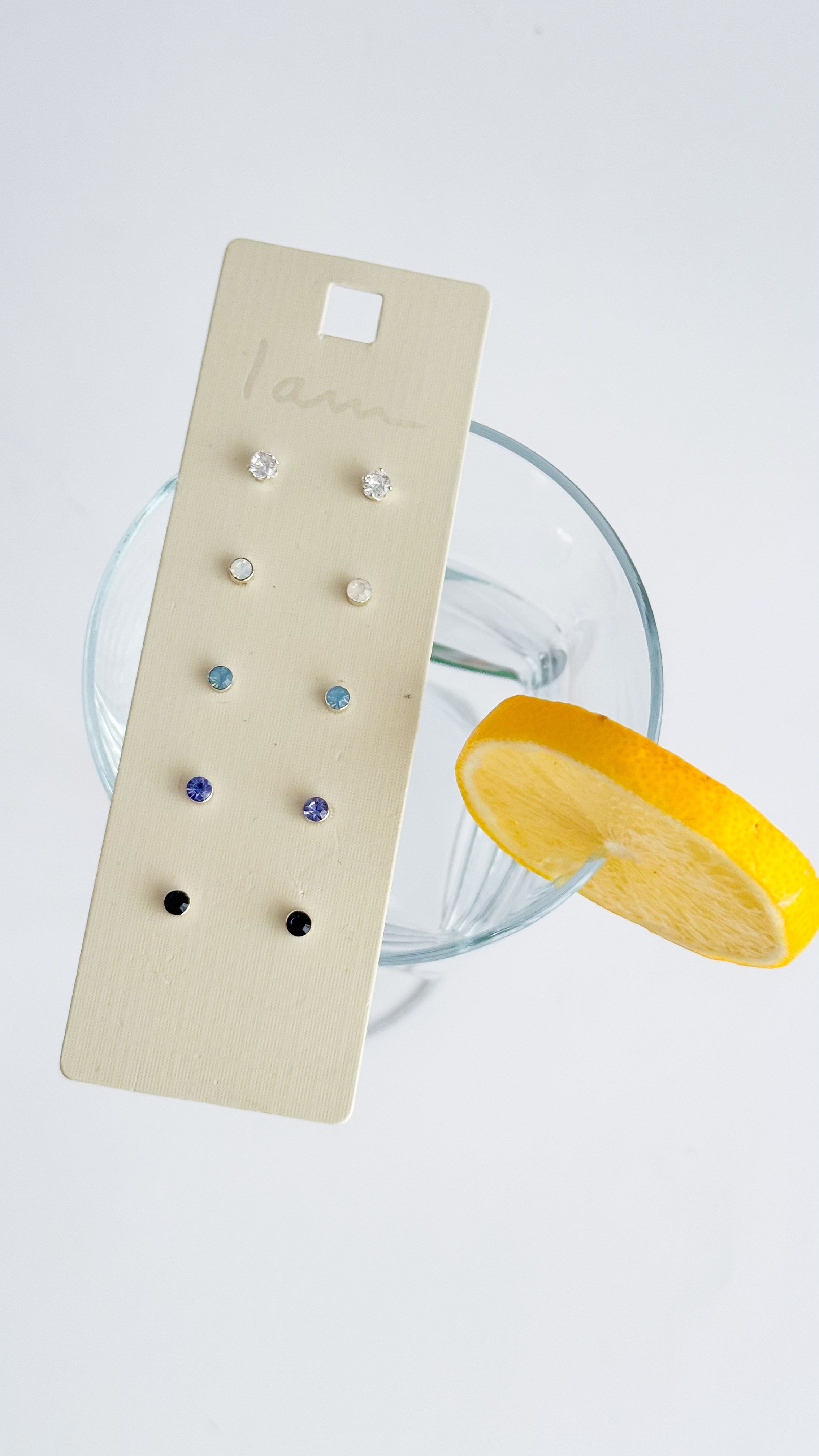 پک پنج عددی گلگوش گوشواره نگین رنگی