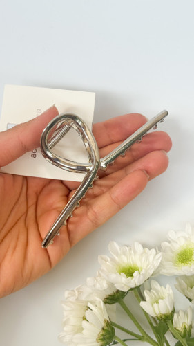 کلیپس فلزی نقره ای براق وارداتی کلیپس نقره ای